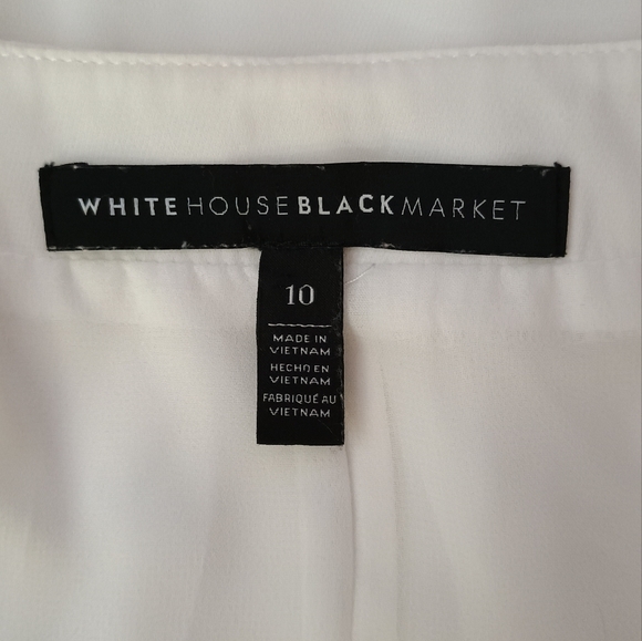 White House Black Market V-Neck White Blouse Size 10 - Picture 3 of 4
